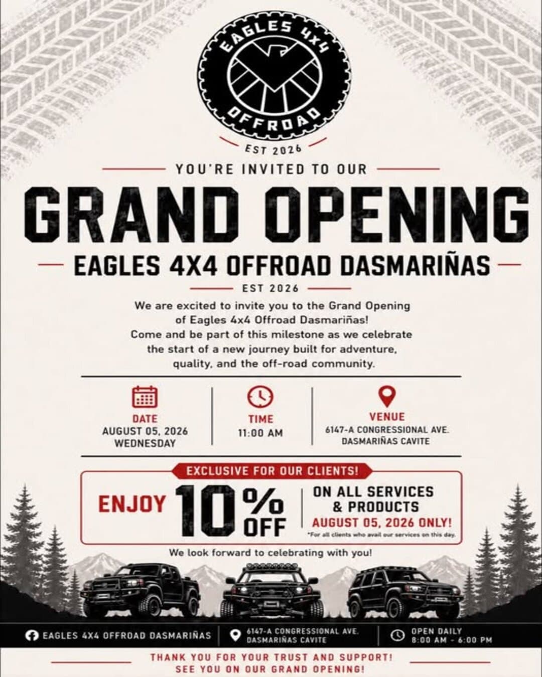 GRAND OPENING EAGLES 4X4 OFFROAD DASMARIÑAS